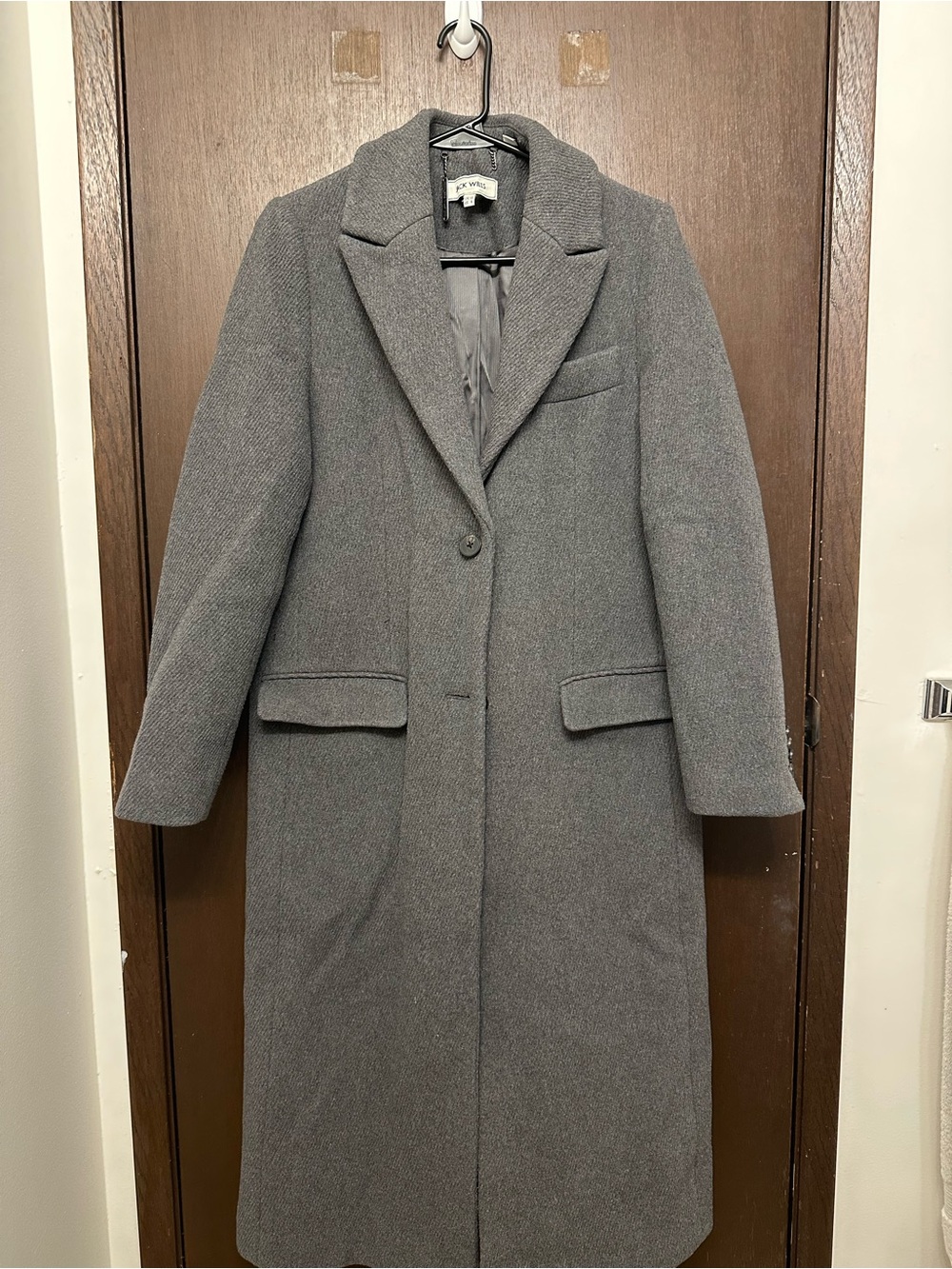 Jack Wills Grey Single-Breasted Long Trench Coat